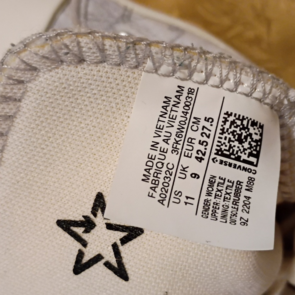 CONVERSE Platform Women's High-Top Gray Marble and White Women's 11.0 Men 9.0 - Picture 10 of 12